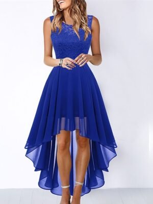 Fashion Loose Pure Colour Crew Neck Sleeveless Maxi Dress - Image 1