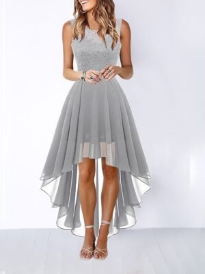 Fashion Loose Pure Colour Crew Neck Sleeveless Maxi Dress - Image 15