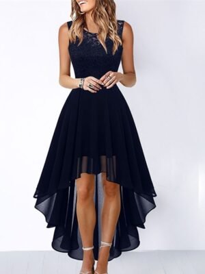 Fashion Loose Pure Colour Crew Neck Sleeveless Maxi Dress - Image 5