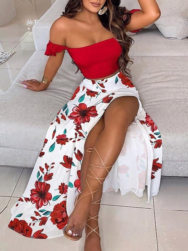 Fashion Loose Pure Off Shoulder Sleeveless Maxi Dress - Image 1