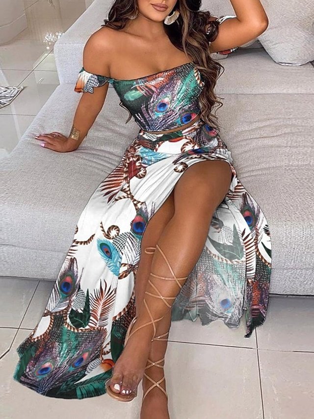 Fashion Loose Pure Off Shoulder Sleeveless Maxi Dress - Image 2