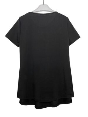 Fashion Loose Solid Colour Round Neck Long Sleeve Lace Blouse - Image 9