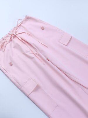 Fashion Loose Solid Low Waist Baggy Trousers - Image 28