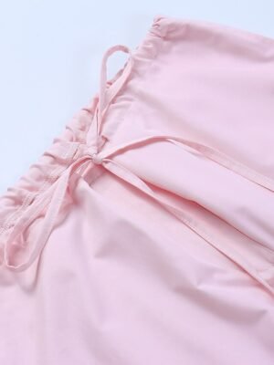 Fashion Loose Solid Low Waist Baggy Trousers - Image 4