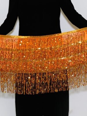 Fashion Low Rise Sequin Print Tassel Mini Skirt - Image 4
