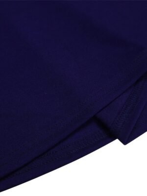 Fashion Midi Zipper Stand Collar 3/4 Sleeve Colourblock Dress - Image 10