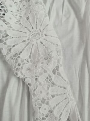 Fashion Modern Mini Contrast Lace Crew Neck Long Sleeve Dress - Image 4