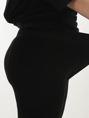 Fashion Plus Size Plain High Waist Full Length Leggings - Image 10