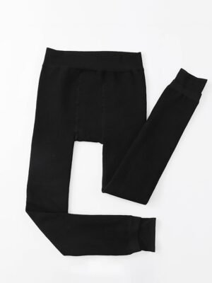 Fashion Plus Size Plain High Waist Full Length Leggings - Image 15