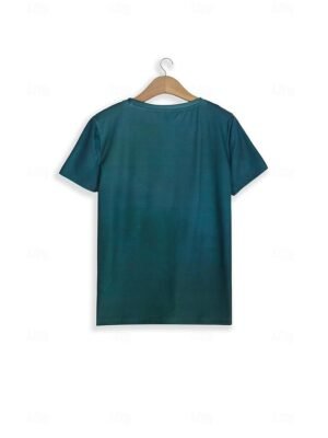 Fashion Regular Cat Print Round Neck Short Sleeve Top - Image 18