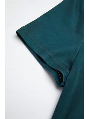 Fashion Regular Cat Print Round Neck Short Sleeve Top - Image 21