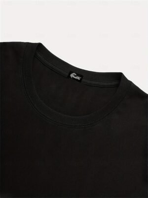 Fashion Regular Cat Print Round Neck Short Sleeve T-Shirt - Image 6