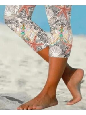 Fashion Regular Fit Floral High Waist Full Length Leggings - Image 3