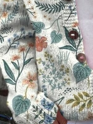 Fashion Regular Fit Floral Open Front Long Sleeve Crop Cardigan - Image 4