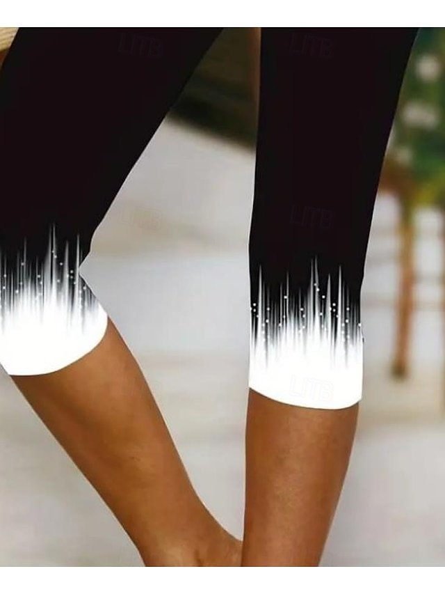 Fashion Regular Fit Floral Printing High Waist Full Length Leggings - Image 2