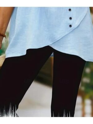 Fashion Regular Fit Floral Printing High Waist Full Length Leggings - Image 3