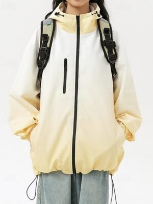 Fashion Regular Fit Gradient Hooded Long Sleeve Jacket - Image 1