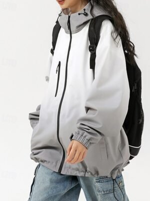 Fashion Regular Fit Gradient Hooded Long Sleeve Jacket - Image 5