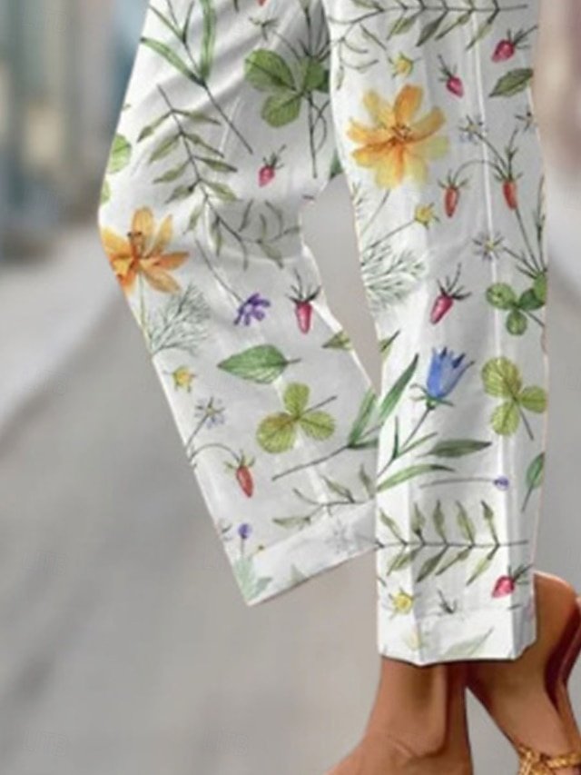 Fashion Regular Fit Graphic Medium Waist Ankle-Length Chinos - Image 2