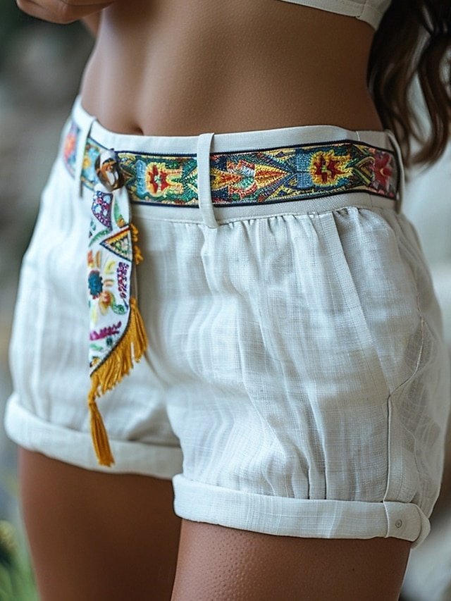 Fashion Regular Fit Graphic Mid-Rise Pocket Short Shorts - Image 2