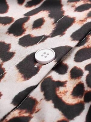 Fashion Regular Fit Leopard Flower Sleeveless Midi Slip Dress - Image 12