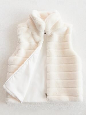 Fashion Regular Fit Patchwork Stand Collar Sleeveless Coat - Image 1