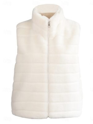Fashion Regular Fit Patchwork Stand Collar Sleeveless Coat - Image 3