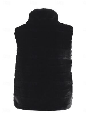 Fashion Regular Fit Patchwork Stand Collar Sleeveless Coat - Image 5