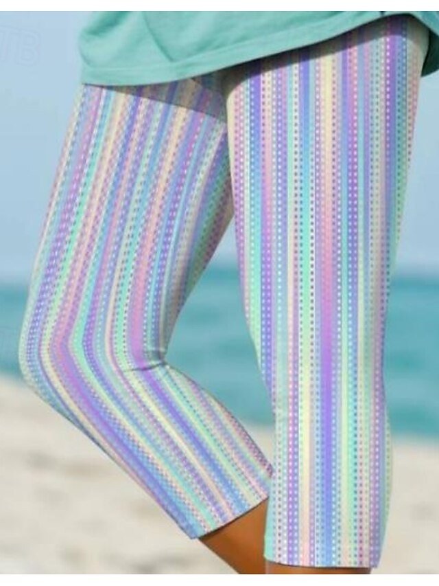 Fashion Regular Fit Plaid High Waist Full Length Leggings - Image 2