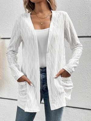 Fashion Regular Fit Plain Adjustable Long Sleeve Coat - Image 1
