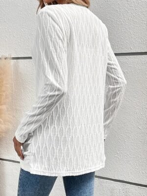 Fashion Regular Fit Plain Adjustable Long Sleeve Coat - Image 4