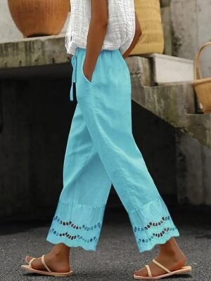 Fashion Regular Fit Plain Casual Long Trousers - Image 1