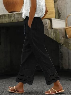 Fashion Regular Fit Plain Casual Long Trousers - Image 2