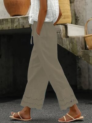 Fashion Regular Fit Plain Casual Long Trousers - Image 3