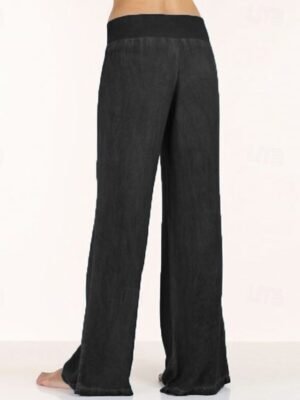 Fashion Regular Fit Plain Elastic Waist Full Length High Waist Jeans - Image 5