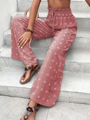 Fashion Regular Fit Plain High Waist Full Length Chinos - Image 1