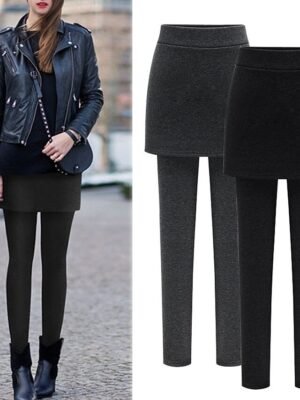 Fashion Regular Fit Plain High Waist Full Length Leggings - Image 1