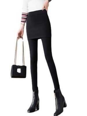 Fashion Regular Fit Plain High Waist Full Length Leggings - Image 10