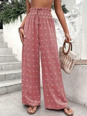 Fashion Regular Fit Plain High Waist Full Length Chinos - Image 12