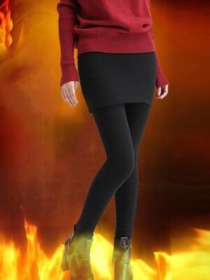 Fashion Regular Fit Plain High Waist Full Length Leggings - Image 2