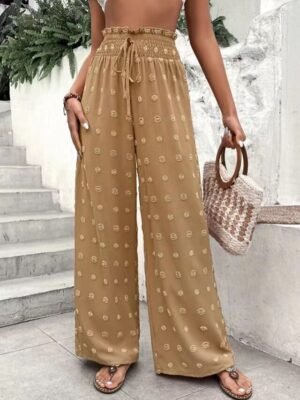 Fashion Regular Fit Plain High Waist Full Length Chinos - Image 2