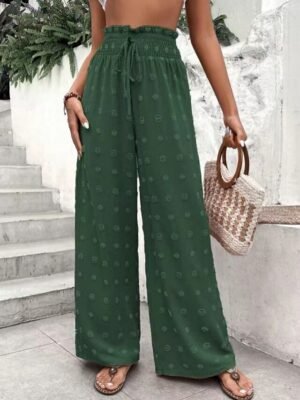 Fashion Regular Fit Plain High Waist Full Length Chinos - Image 3