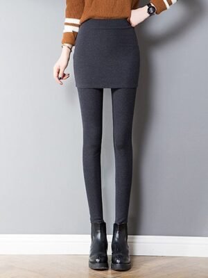 Fashion Regular Fit Plain High Waist Full Length Leggings - Image 4