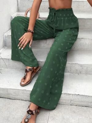 Fashion Regular Fit Plain High Waist Full Length Chinos - Image 5