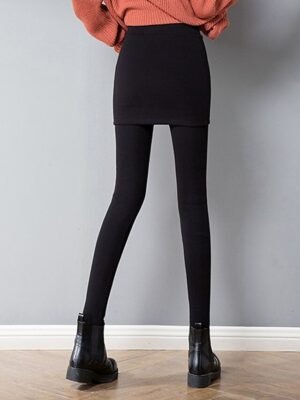 Fashion Regular Fit Plain High Waist Full Length Leggings - Image 6