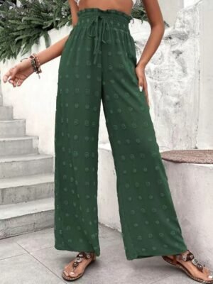 Fashion Regular Fit Plain High Waist Full Length Chinos - Image 6
