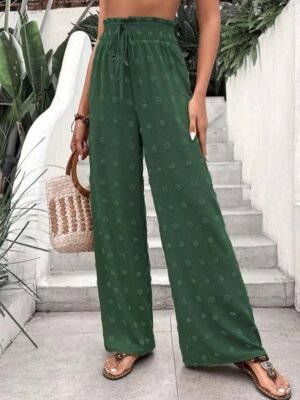 Fashion Regular Fit Plain High Waist Full Length Chinos - Image 7
