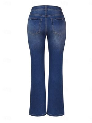 Fashion Regular Fit Plain High Waist Pocket Full Length Trousers - Image 6