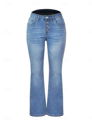 Fashion Regular Fit Plain High Waist Pocket Full Length Trousers - Image 8