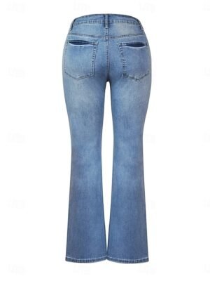 Fashion Regular Fit Plain High Waist Pocket Full Length Trousers - Image 9